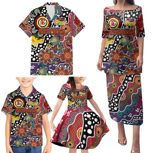 Personalised Roosters NRL Celebrating 50 Years of Naidoc Family Matching Puletasi and Hawaiian Shirt NAIDOC Week 2025 Aboriginal