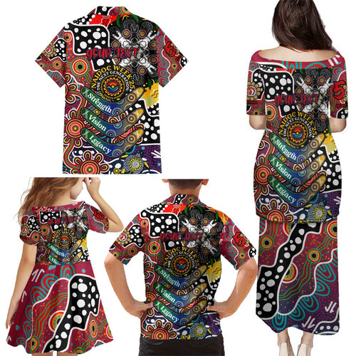 Personalised Roosters NRL Celebrating 50 Years of Naidoc Family Matching Puletasi and Hawaiian Shirt NAIDOC Week 2025 Aboriginal
