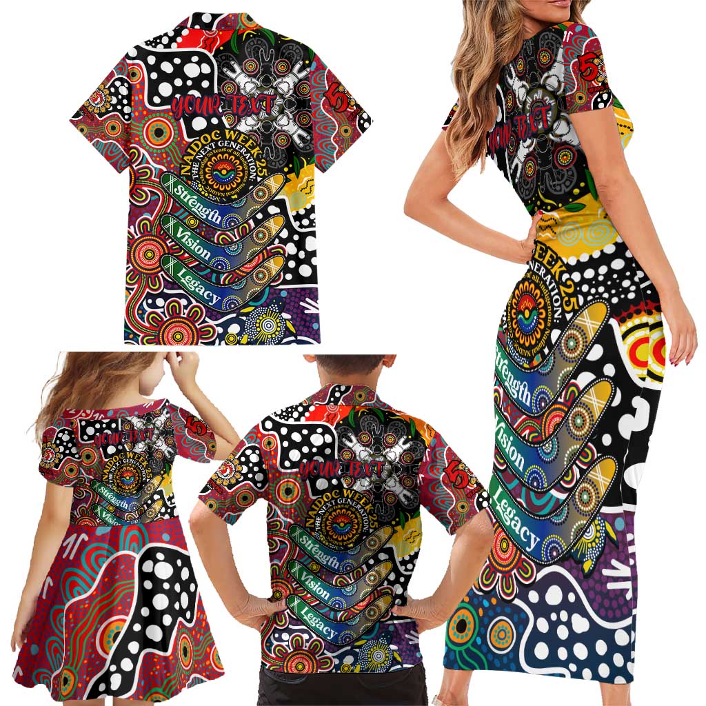 Personalised Roosters NRL Celebrating 50 Years of Naidoc Family Matching Short Sleeve Bodycon Dress and Hawaiian Shirt NAIDOC Week 2025 Aboriginal