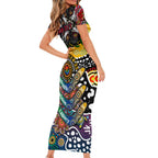 Personalised Roosters NRL Celebrating 50 Years of Naidoc Family Matching Short Sleeve Bodycon Dress and Hawaiian Shirt NAIDOC Week 2025 Aboriginal
