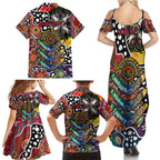 Personalised Roosters NRL Celebrating 50 Years of Naidoc Family Matching Summer Maxi Dress and Hawaiian Shirt NAIDOC Week 2025 Aboriginal
