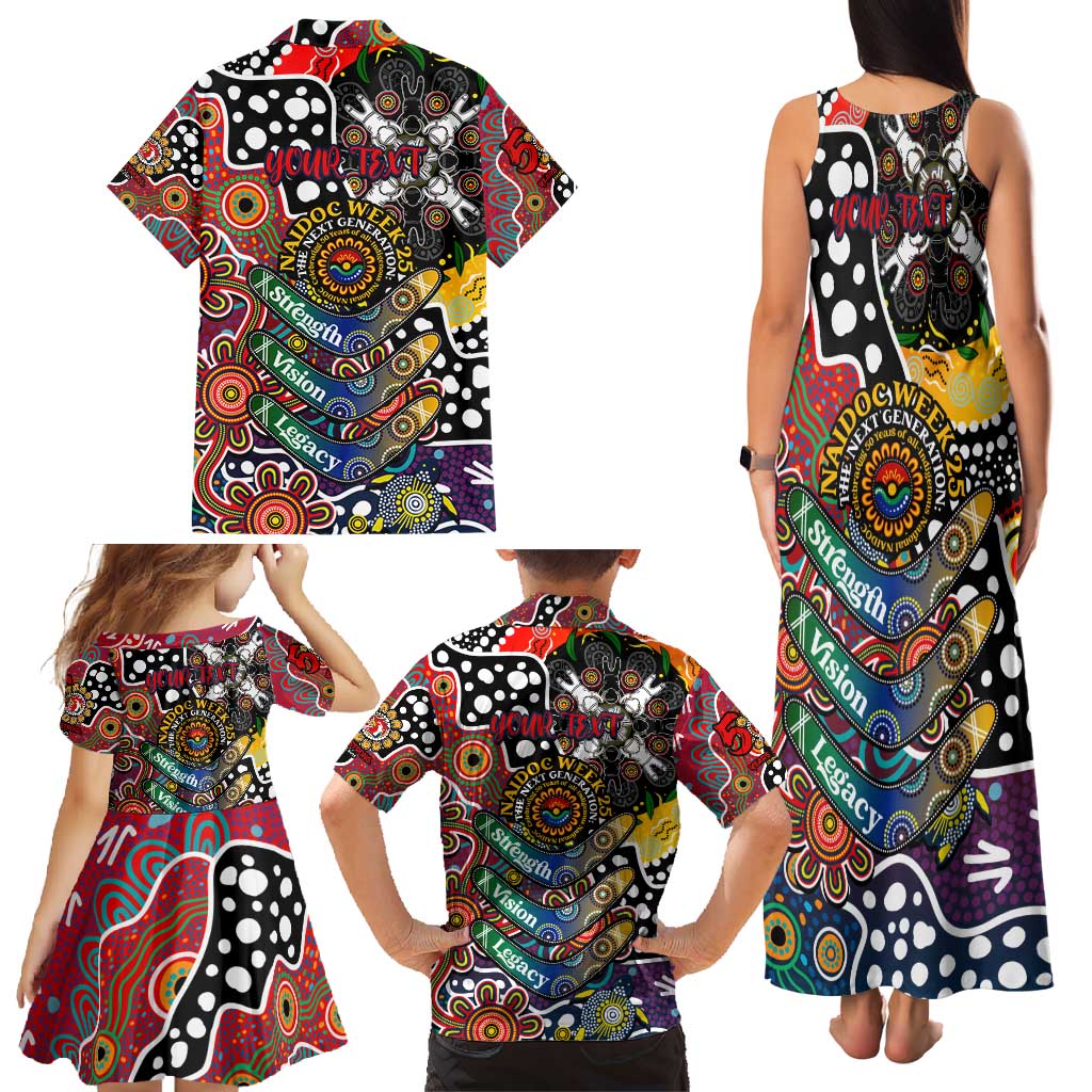 Personalised Roosters NRL Celebrating 50 Years of Naidoc Family Matching Tank Maxi Dress and Hawaiian Shirt NAIDOC Week 2025 Aboriginal
