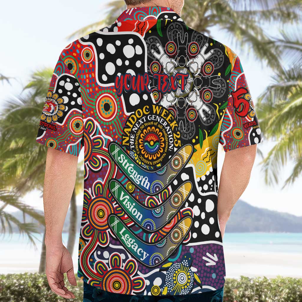 Personalised Roosters NRL Celebrating 50 Years of Naidoc Hawaiian Shirt NAIDOC Week 2025 Aboriginal