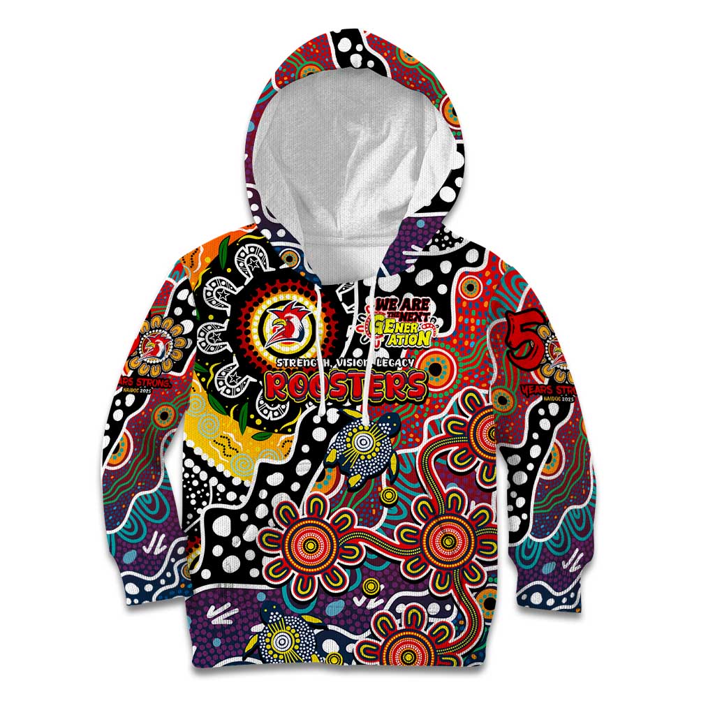 Personalised Roosters NRL Celebrating 50 Years of Naidoc Kid Hoodie NAIDOC Week 2025 Aboriginal