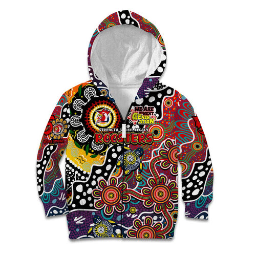 Personalised Roosters NRL Celebrating 50 Years of Naidoc Kid Hoodie NAIDOC Week 2025 Aboriginal