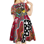 Personalised Roosters NRL Celebrating 50 Years of Naidoc Kid Short Sleeve Dress NAIDOC Week 2025 Aboriginal