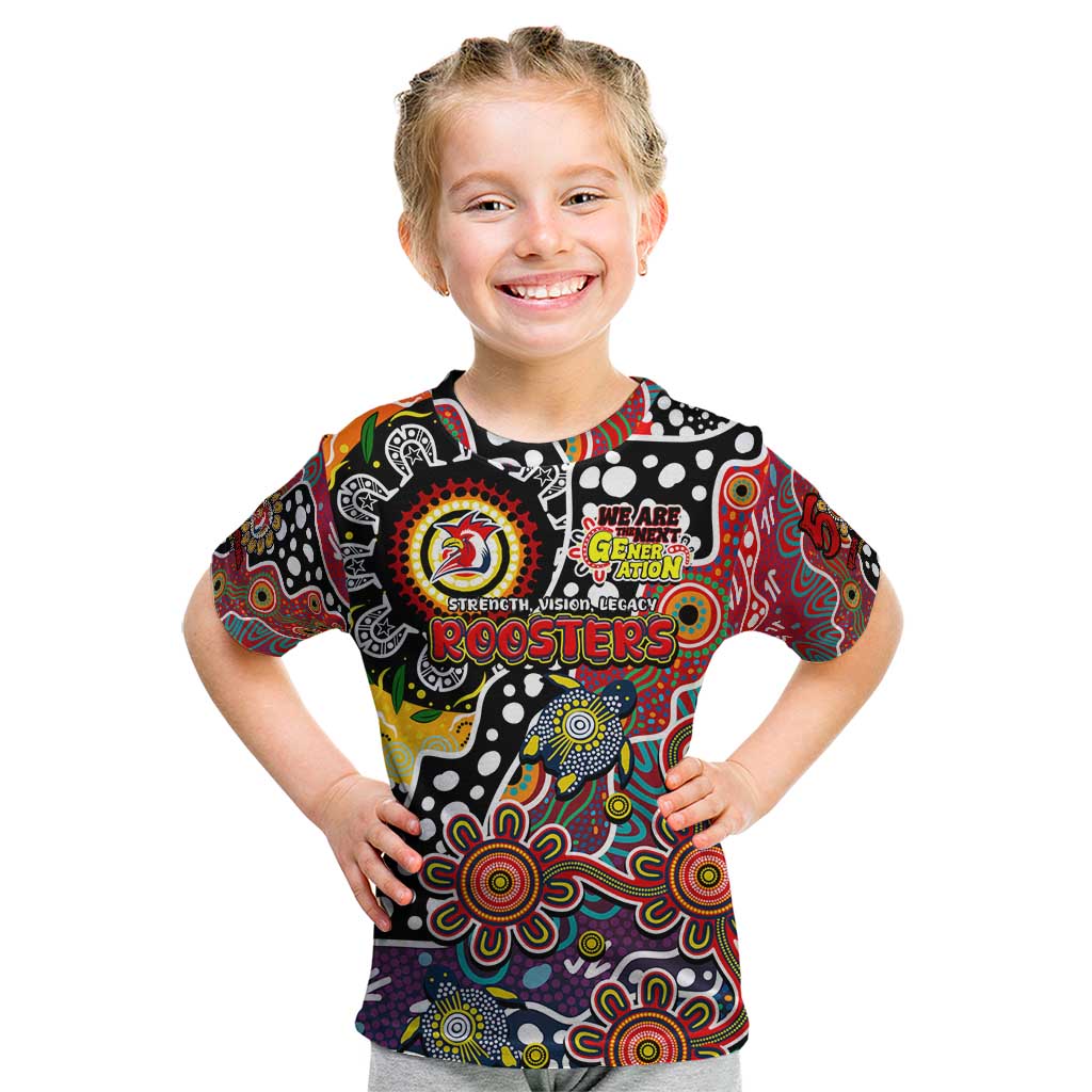 Personalised Roosters NRL Celebrating 50 Years of Naidoc Kid T Shirt NAIDOC Week 2025 Aboriginal
