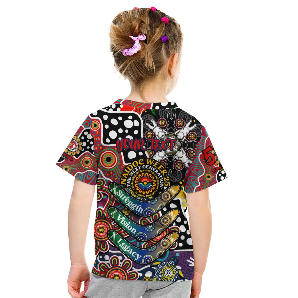 Personalised Roosters NRL Celebrating 50 Years of Naidoc Kid T Shirt NAIDOC Week 2025 Aboriginal