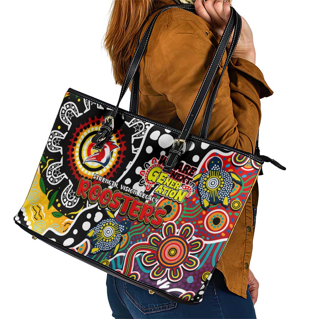 Roosters NRL Celebrating 50 Years of Naidoc Leather Tote Bag NAIDOC Week 2025 Aboriginal