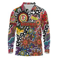 Personalised Roosters NRL Celebrating 50 Years of Naidoc Long Sleeve Polo Shirt NAIDOC Week 2025 Aboriginal