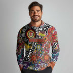 Personalised Roosters NRL Celebrating 50 Years of Naidoc Long Sleeve Polo Shirt NAIDOC Week 2025 Aboriginal