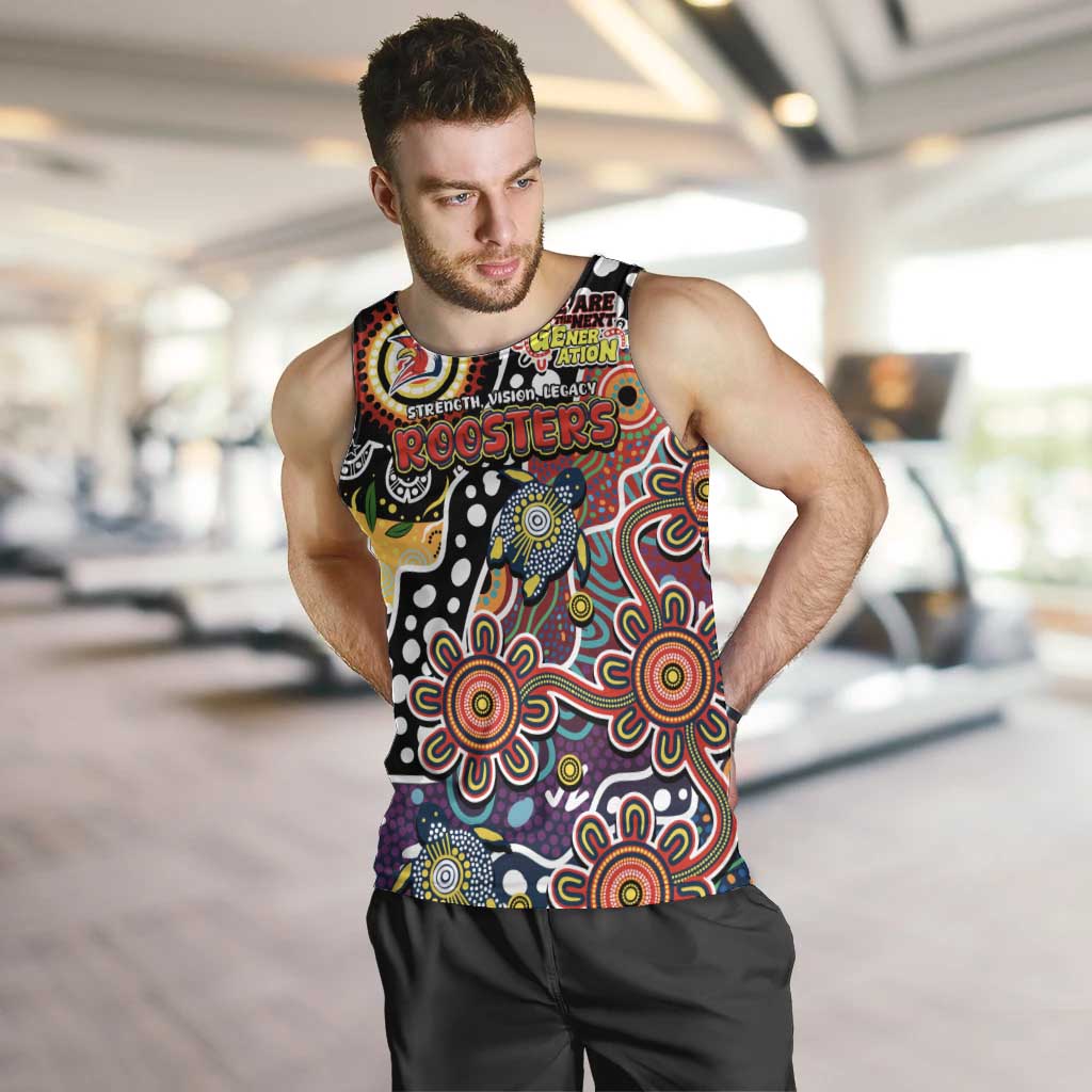 Personalised Roosters NRL Celebrating 50 Years of Naidoc Men Tank Top NAIDOC Week 2025 Aboriginal