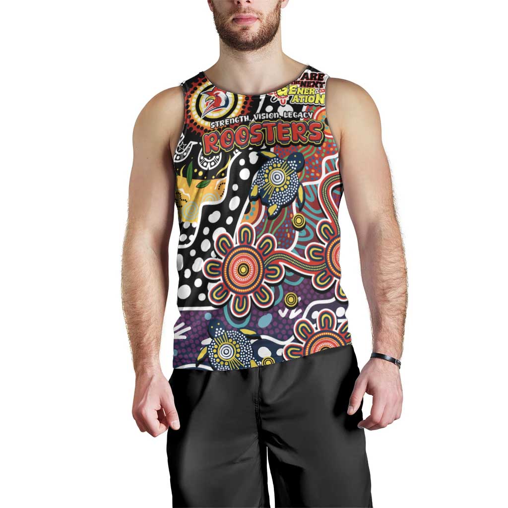 Personalised Roosters NRL Celebrating 50 Years of Naidoc Men Tank Top NAIDOC Week 2025 Aboriginal