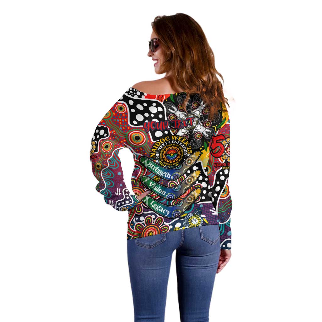 Personalised Roosters NRL Celebrating 50 Years of Naidoc Off Shoulder Sweater NAIDOC Week 2025 Aboriginal
