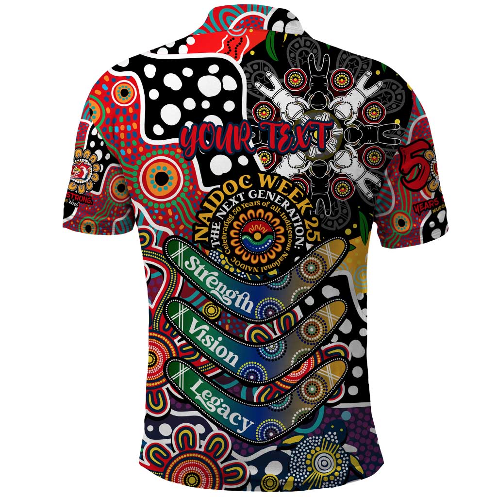 Personalised Roosters NRL Celebrating 50 Years of Naidoc Polo Shirt NAIDOC Week 2025 Aboriginal