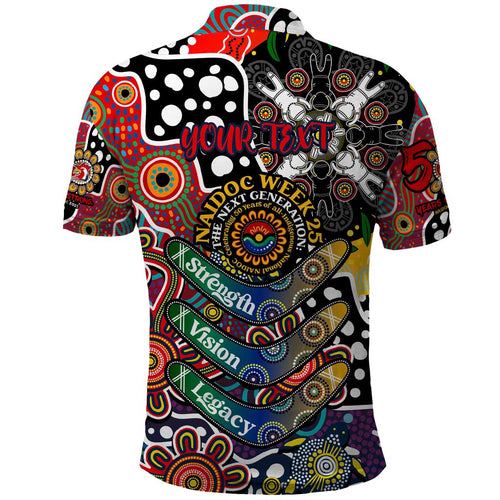 Personalised Roosters NRL Celebrating 50 Years of Naidoc Polo Shirt NAIDOC Week 2025 Aboriginal