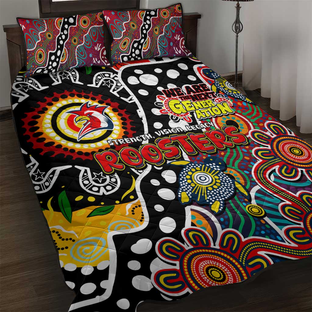 Roosters NRL Celebrating 50 Years of Naidoc Quilt Bed Set NAIDOC Week 2025 Aboriginal