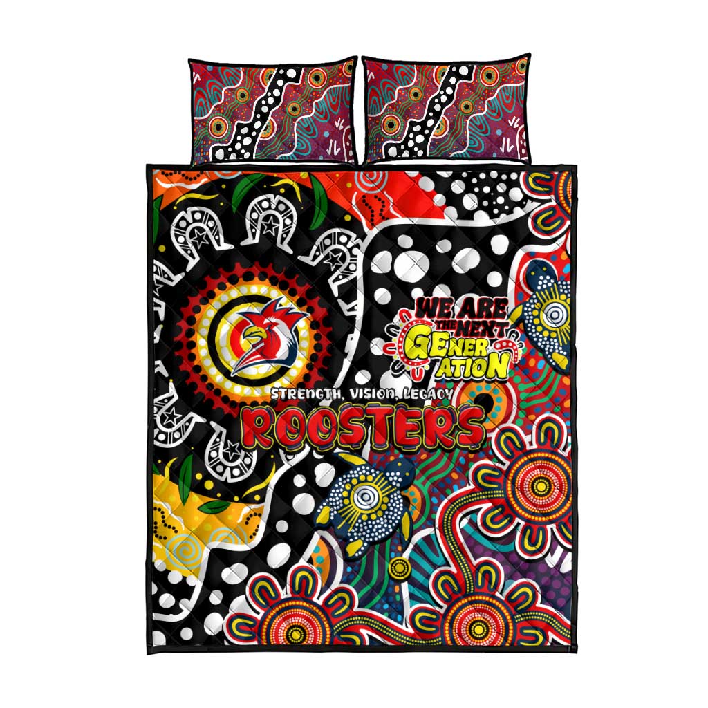 Roosters NRL Celebrating 50 Years of Naidoc Quilt Bed Set NAIDOC Week 2025 Aboriginal