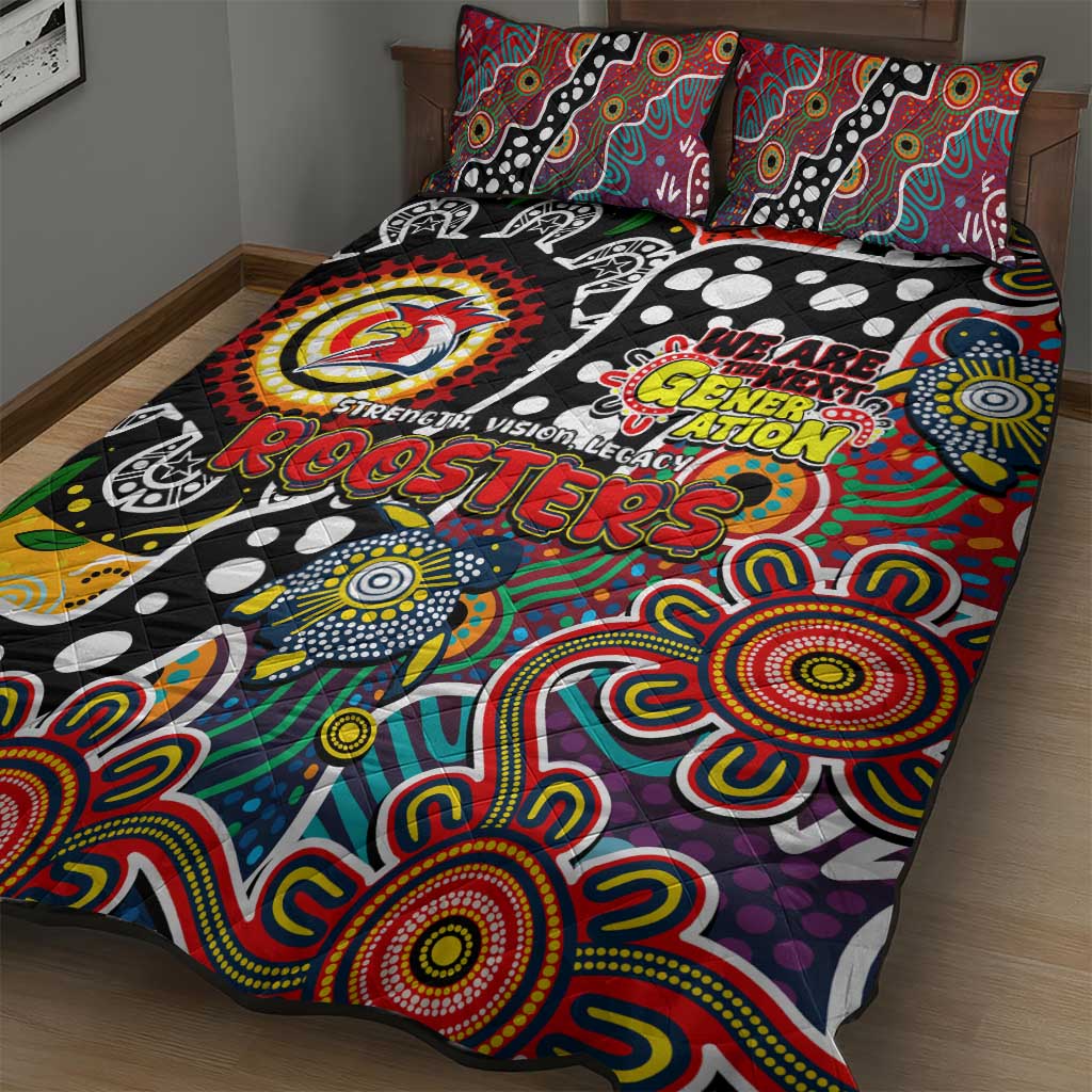 Roosters NRL Celebrating 50 Years of Naidoc Quilt Bed Set NAIDOC Week 2025 Aboriginal