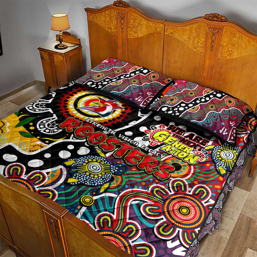 Roosters NRL Celebrating 50 Years of Naidoc Quilt Bed Set NAIDOC Week 2025 Aboriginal
