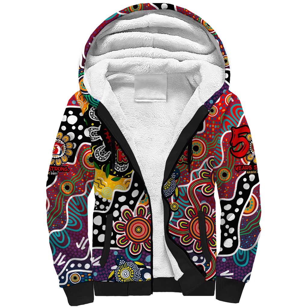 Personalised Roosters NRL Celebrating 50 Years of Naidoc Sherpa Hoodie NAIDOC Week 2025 Aboriginal