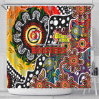 Roosters NRL Celebrating 50 Years of Naidoc Shower Curtain NAIDOC Week 2025 Aboriginal