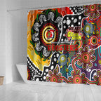 Roosters NRL Celebrating 50 Years of Naidoc Shower Curtain NAIDOC Week 2025 Aboriginal
