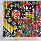 Roosters NRL Celebrating 50 Years of Naidoc Shower Curtain NAIDOC Week 2025 Aboriginal