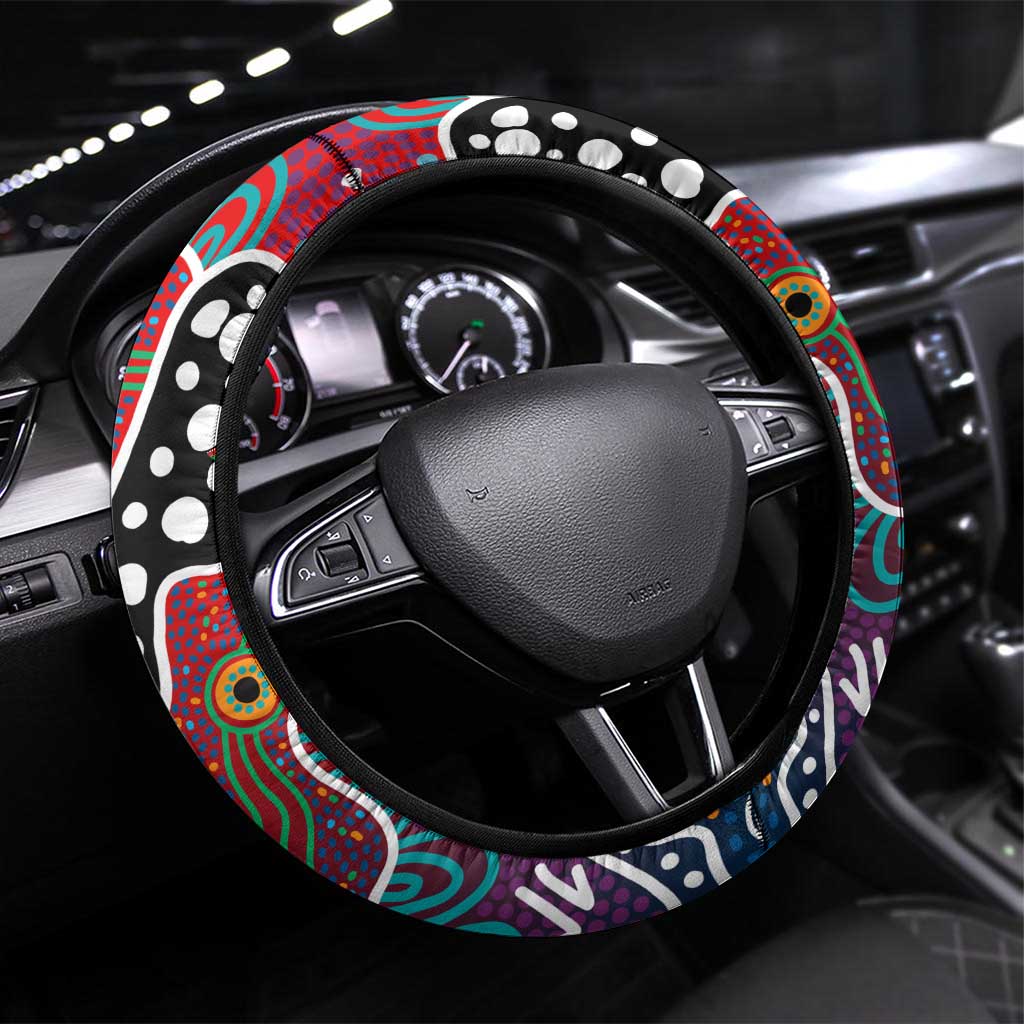 Roosters NRL Celebrating 50 Years of Naidoc Steering Wheel Cover NAIDOC Week 2025 Aboriginal