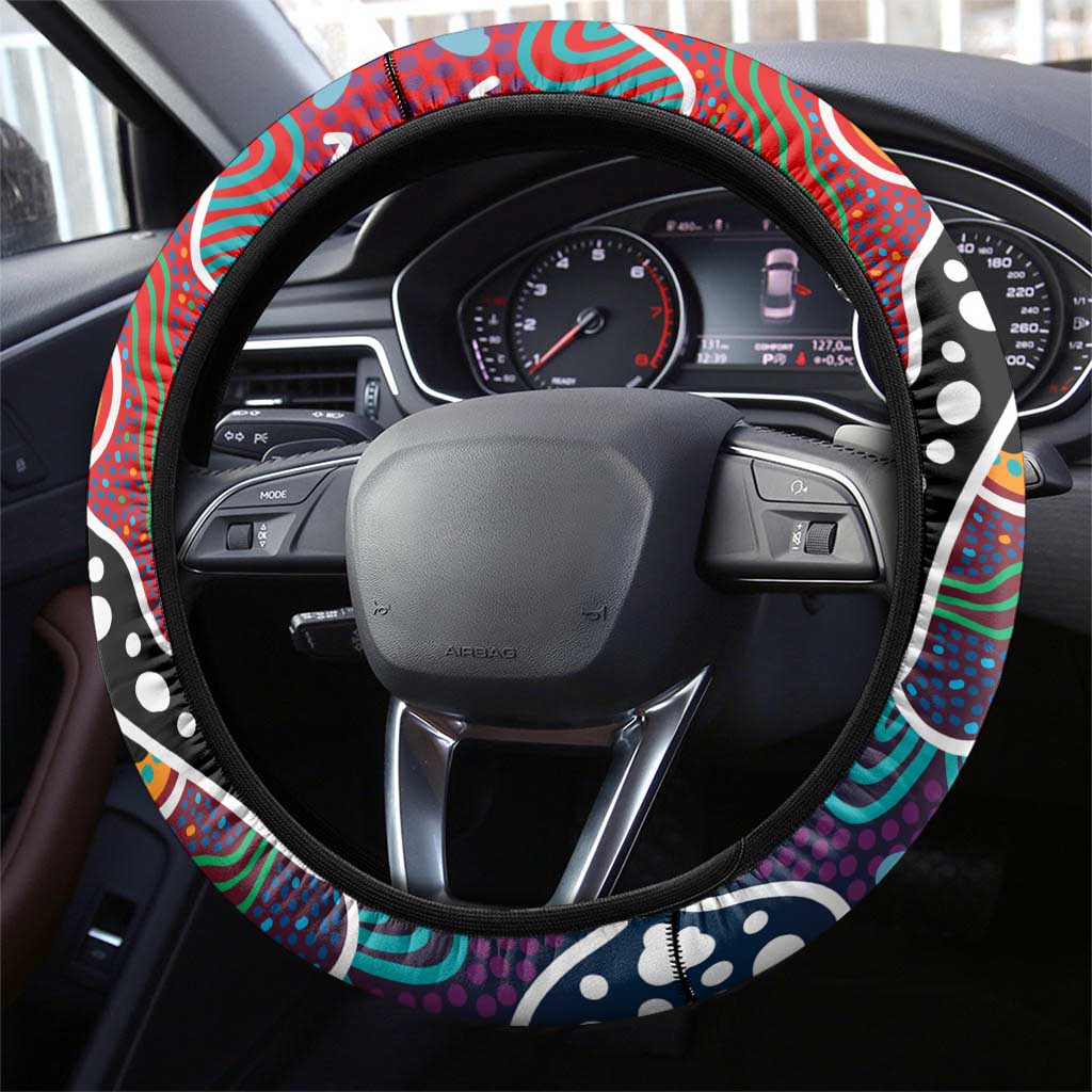 Roosters NRL Celebrating 50 Years of Naidoc Steering Wheel Cover NAIDOC Week 2025 Aboriginal