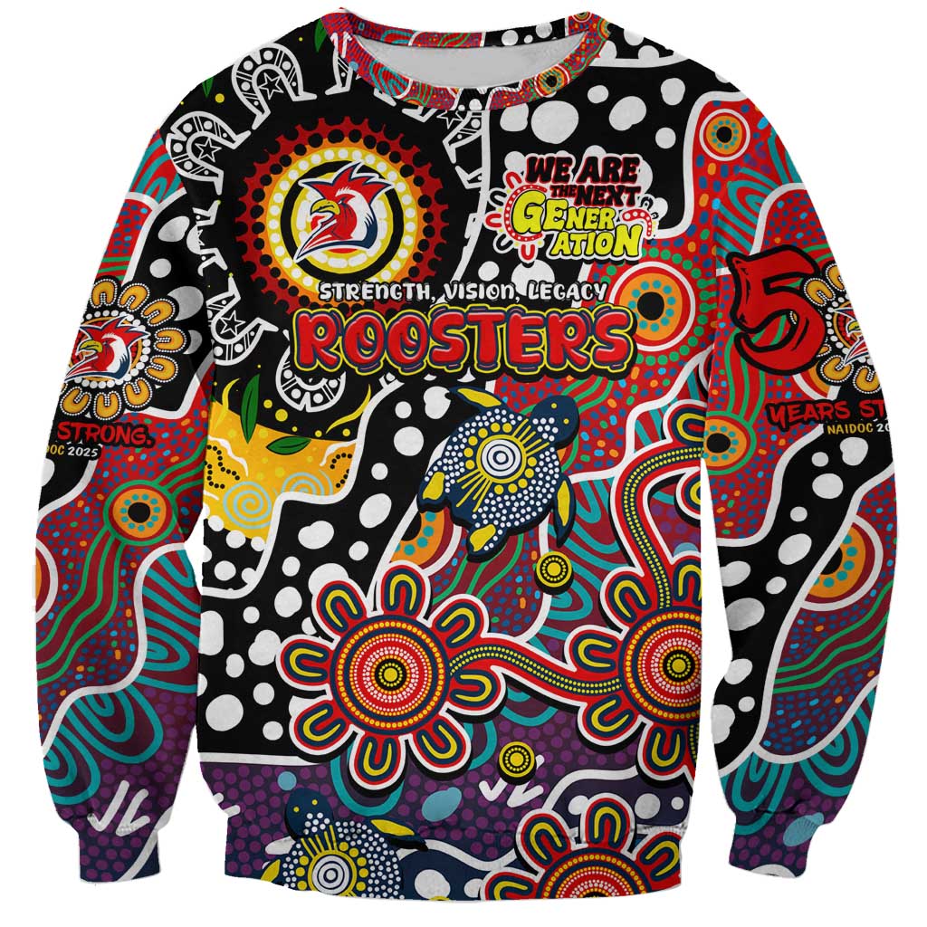 Personalised Roosters NRL Celebrating 50 Years of Naidoc Sweatshirt NAIDOC Week 2025 Aboriginal