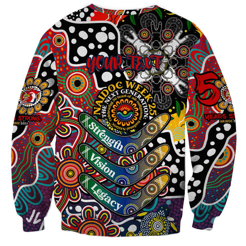 Personalised Roosters NRL Celebrating 50 Years of Naidoc Sweatshirt NAIDOC Week 2025 Aboriginal