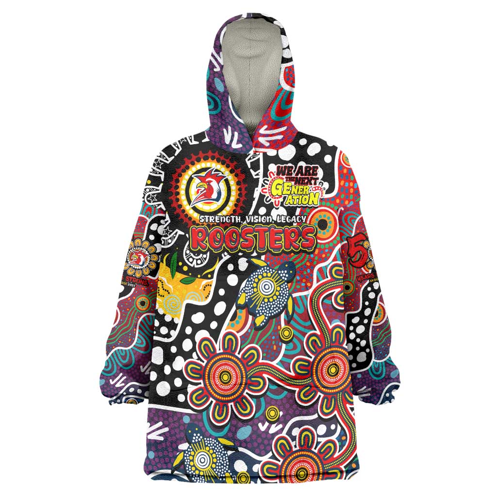 Personalised Roosters NRL Celebrating 50 Years of Naidoc Wearable Blanket Hoodie NAIDOC Week 2025 Aboriginal