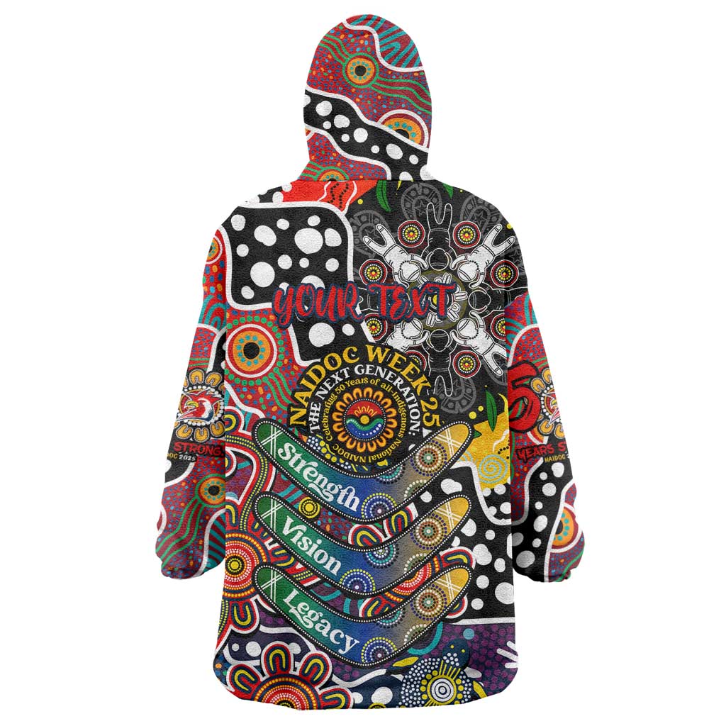 Personalised Roosters NRL Celebrating 50 Years of Naidoc Wearable Blanket Hoodie NAIDOC Week 2025 Aboriginal