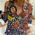 Personalised Roosters NRL Celebrating 50 Years of Naidoc Women Casual Shirt NAIDOC Week 2025 Aboriginal