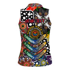 Personalised Roosters NRL Celebrating 50 Years of Naidoc Women Sleeveless Polo Shirt NAIDOC Week 2025 Aboriginal