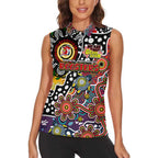 Personalised Roosters NRL Celebrating 50 Years of Naidoc Women Sleeveless Polo Shirt NAIDOC Week 2025 Aboriginal