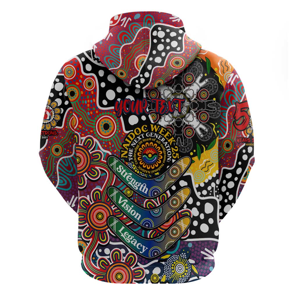 Personalised Roosters NRL Celebrating 50 Years of Naidoc Zip Hoodie NAIDOC Week 2025 Aboriginal