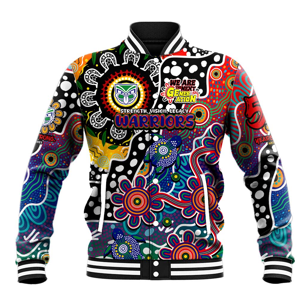 Personalised New Zealand Warriors NRL Celebrating 50 Years of Naidoc Baseball Jacket NAIDOC Week 2025 Aboriginal