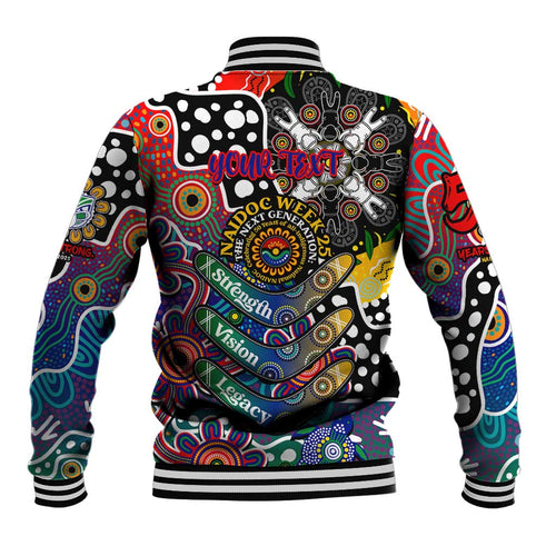 Personalised New Zealand Warriors NRL Celebrating 50 Years of Naidoc Baseball Jacket NAIDOC Week 2025 Aboriginal