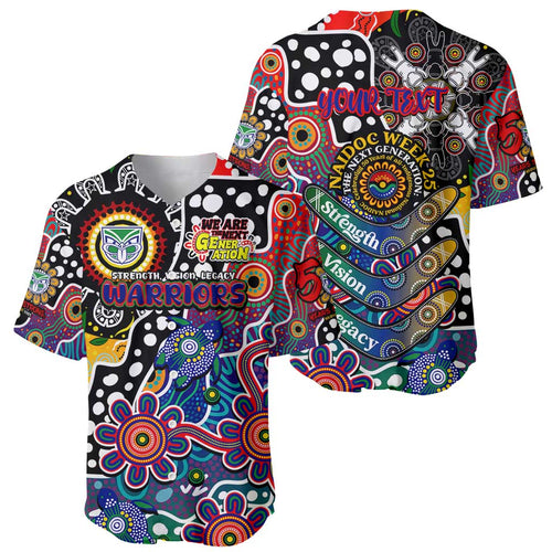 Personalised New Zealand Warriors NRL Celebrating 50 Years of Naidoc Baseball Jersey NAIDOC Week 2025 Aboriginal