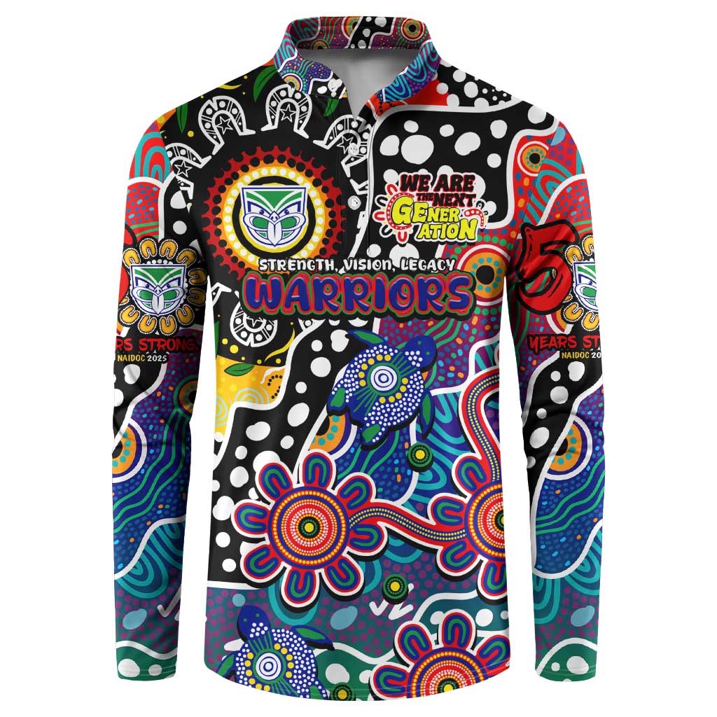 Personalised New Zealand Warriors NRL Celebrating 50 Years of Naidoc Button Sweatshirt NAIDOC Week 2025 Aboriginal