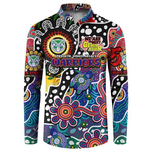 Personalised New Zealand Warriors NRL Celebrating 50 Years of Naidoc Button Sweatshirt NAIDOC Week 2025 Aboriginal