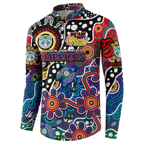 Personalised New Zealand Warriors NRL Celebrating 50 Years of Naidoc Button Sweatshirt NAIDOC Week 2025 Aboriginal