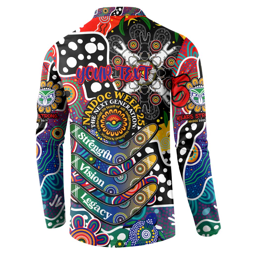 Personalised New Zealand Warriors NRL Celebrating 50 Years of Naidoc Button Sweatshirt NAIDOC Week 2025 Aboriginal