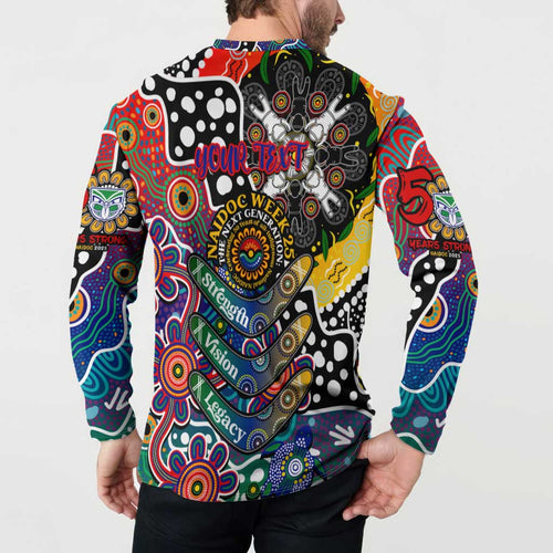 Personalised New Zealand Warriors NRL Celebrating 50 Years of Naidoc Button Sweatshirt NAIDOC Week 2025 Aboriginal