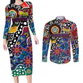 Personalised New Zealand Warriors NRL Celebrating 50 Years of Naidoc Couples Matching Long Sleeve Bodycon Dress and Long Sleeve Button Shirt NAIDOC Week 2025 Aboriginal