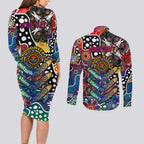 Personalised New Zealand Warriors NRL Celebrating 50 Years of Naidoc Couples Matching Long Sleeve Bodycon Dress and Long Sleeve Button Shirt NAIDOC Week 2025 Aboriginal