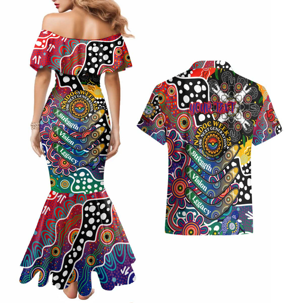 Personalised New Zealand Warriors NRL Celebrating 50 Years of Naidoc Couples Matching Mermaid Dress and Hawaiian Shirt NAIDOC Week 2025 Aboriginal