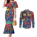 Personalised New Zealand Warriors NRL Celebrating 50 Years of Naidoc Couples Matching Mermaid Dress and Long Sleeve Button Shirt NAIDOC Week 2025 Aboriginal